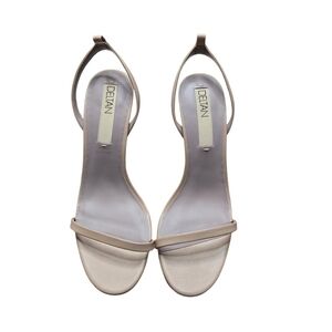 Deltan Nude Genuine Leather Modern Ankle Open Toe Sling Back Heels Size 9.5 M